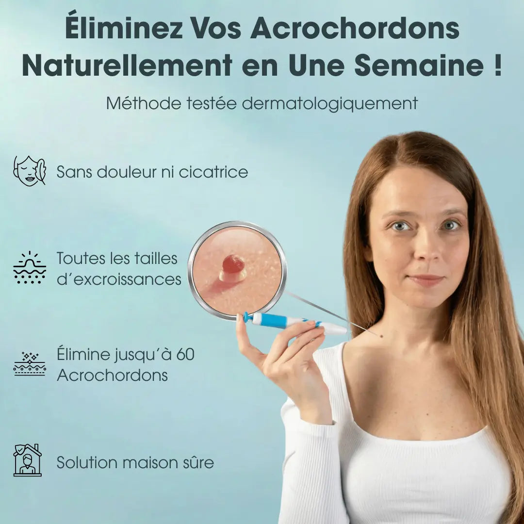 Démonstration de l’utilisation du Dermaskin Pro sur un acrochordon avec l’embout de précision